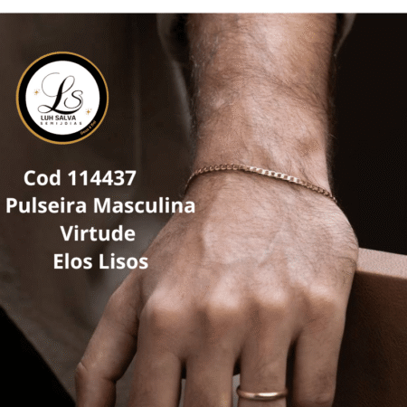 Pulseira Masculina Virtude Elos Lisos