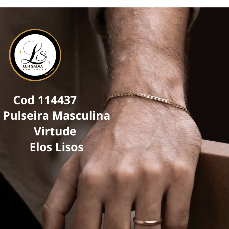 Pulseira Masculina Virtude Elos Lisos