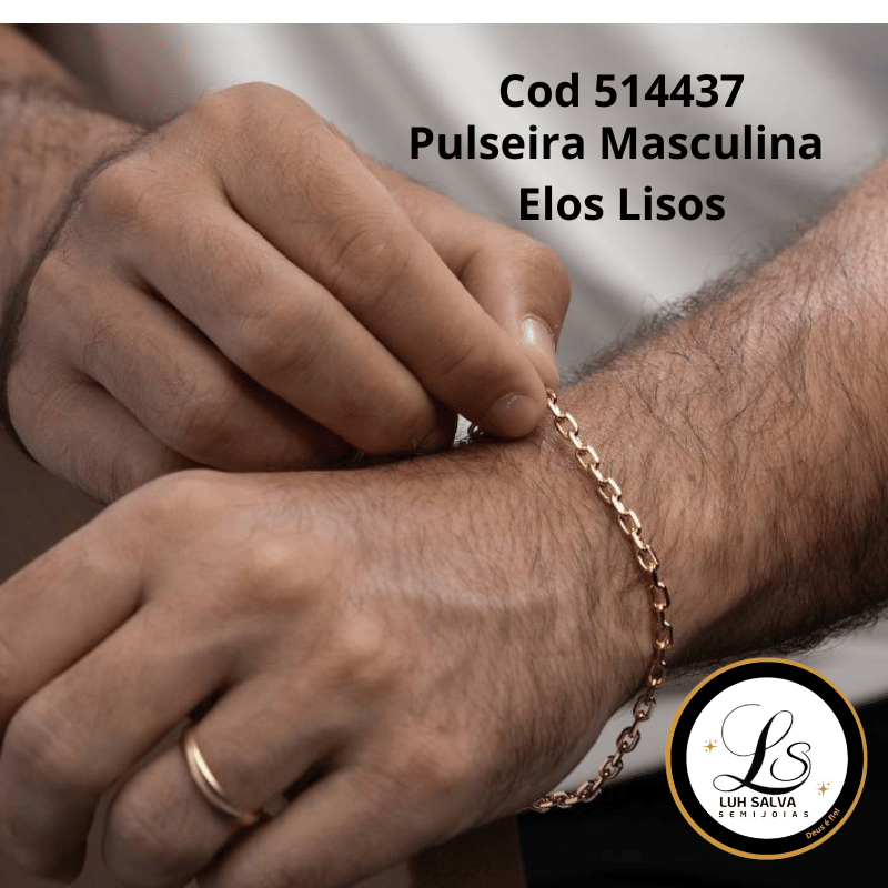 Pulseira Elos Lisos Masculino - Imagem 2