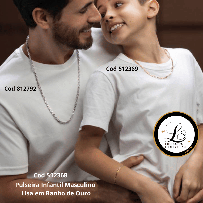 Pulseira Infantil Masculino Lisa em Banho de Ouro - Imagem 2