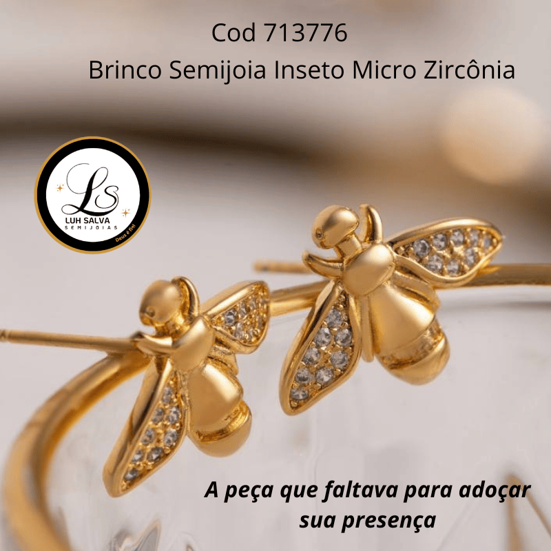 Brinco Inseto Micro Zircônia