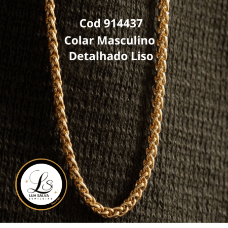 Colar Masculino Detalhado Liso