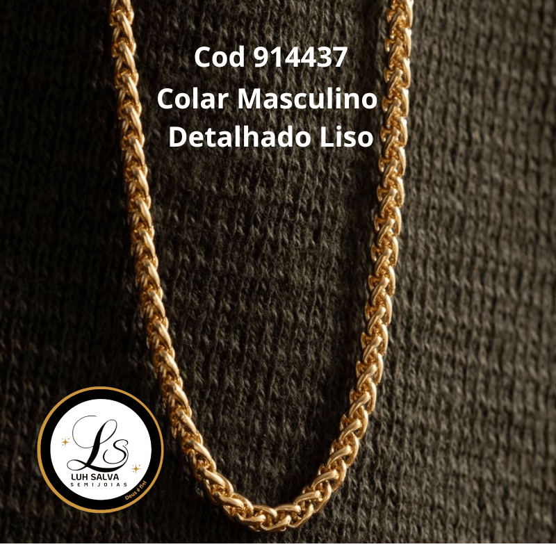 Colar Masculino Detalhado Liso