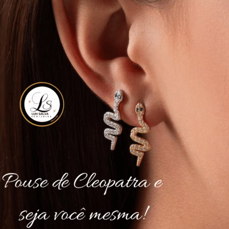 Brinco Semijoias Cleo Serpente Micro Zircônia