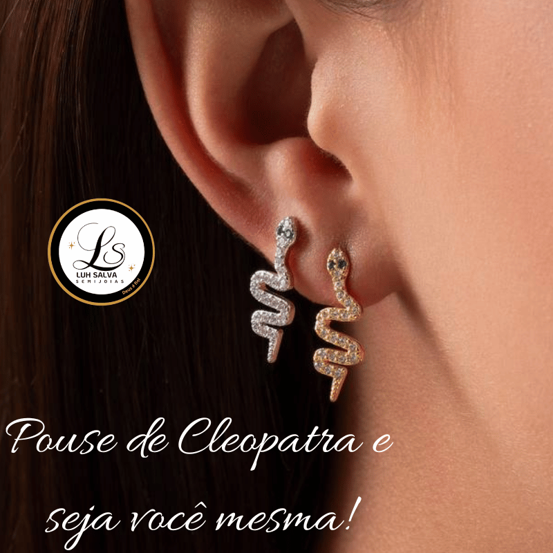 Brinco Semijoias Cleo Serpente Micro Zircônia