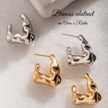 Brincos abstract em Ouro e Ródio